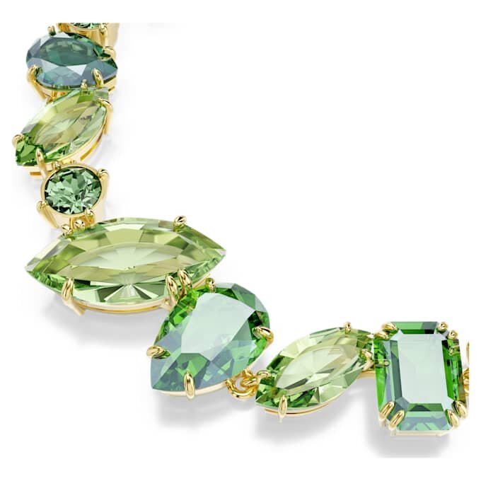 Bracciale Gema con tagli misti, verde, placcato in oro Bracciale Gema con tagli misti, verde, placcato in oro