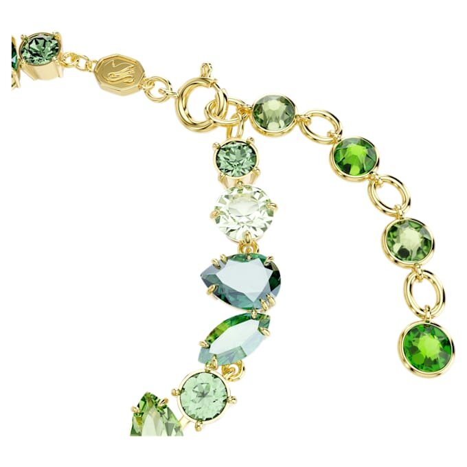 Bracciale Gema con tagli misti, verde, placcato in oro Bracciale Gema con tagli misti, verde, placcato in oro