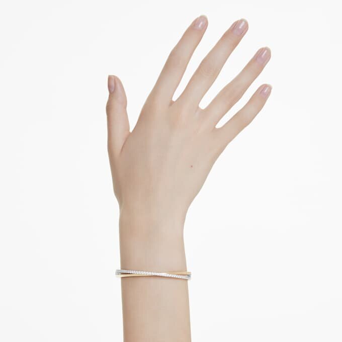 Bracciale Hyperbola a taglio rotondo, bianco, finitura in metalli misti Bracciale Hyperbola a taglio rotondo, bianco, finitura in metalli misti