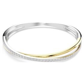 Bracciale Hyperbola a taglio rotondo, bianco, finitura in metalli misti Bracciale Hyperbola a taglio rotondo, bianco, finitura in metalli misti