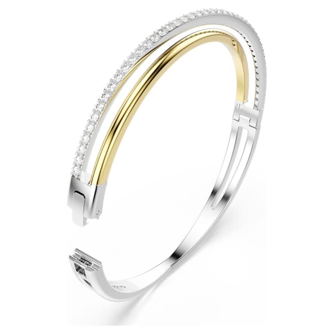 Bracciale Hyperbola a taglio rotondo, bianco, finitura in metalli misti Bracciale Hyperbola a taglio rotondo, bianco, finitura in metalli misti