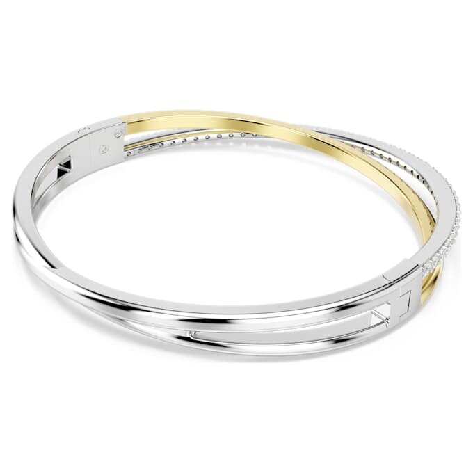 Bracciale Hyperbola a taglio rotondo, bianco, finitura in metalli misti Bracciale Hyperbola a taglio rotondo, bianco, finitura in metalli misti