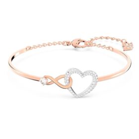 Bracciale Hyperbola con simbolo dell’Infinity e cuore, bianco, finitura in metalli misti Bracciale Hyperbola con simbolo dell’Infinity e cuore, bianco, finitura in metalli misti