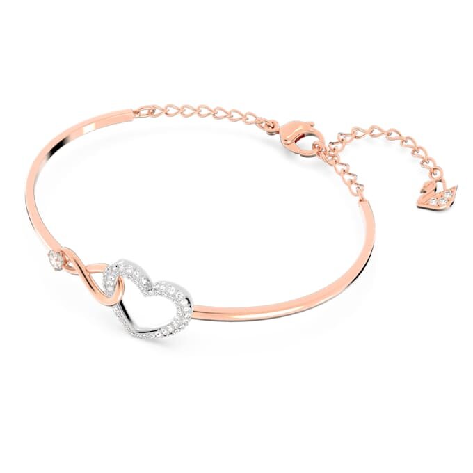 Bracciale Hyperbola con simbolo dell’Infinity e cuore, bianco, finitura in metalli misti Bracciale Hyperbola con simbolo dell’Infinity e cuore, bianco, finitura in metalli misti