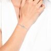 Bracciale Hyperbola con simbolo dell’Infinity e cuore, bianco, placcato in rodio