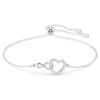 Bracciale Hyperbola con simbolo dell’Infinity e cuore, bianco, placcato in rodio