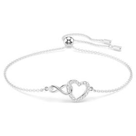 bracciale hyperbola con simbolo dell infinity e cuore bianco placcato in rodio 2 280x280 - Bracciale Hyperbola con simbolo dell&rsquo;Infinity e cuore, bianco, placcato in rodio