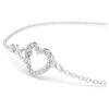 Bracciale Hyperbola con simbolo dell’Infinity e cuore, bianco, placcato in rodio
