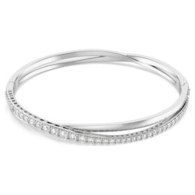 Bracciale Hyperbola con taglio rotondo, bianco, placcato in rodio Bracciale Hyperbola con taglio rotondo, bianco, placcato in rodio