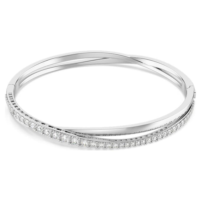 Bracciale Hyperbola con taglio rotondo, bianco, placcato in rodio Bracciale Hyperbola con taglio rotondo, bianco, placcato in rodio