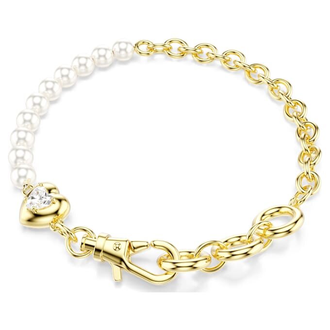 Bracciale Idyllia con perla di cristallo, bianco, placcato oro Bracciale Idyllia con perla di cristallo, bianco, placcato oro