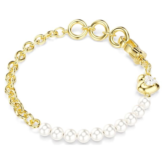 Bracciale Idyllia con perla di cristallo, bianco, placcato oro Bracciale Idyllia con perla di cristallo, bianco, placcato oro
