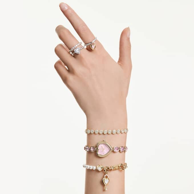 Bracciale Idyllia con perla di cristallo, bianco, placcato oro Bracciale Idyllia con perla di cristallo, bianco, placcato oro