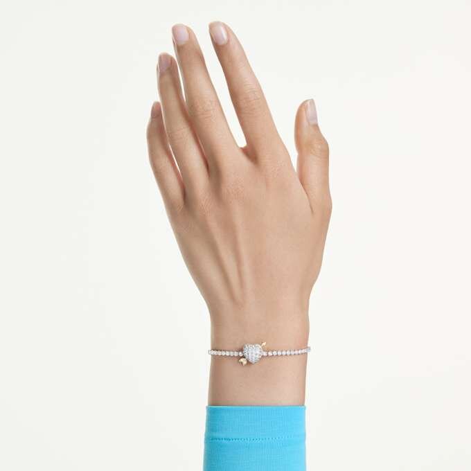 Bracciale Idyllia con tagli misti, cuore con freccia, bianco, placcato in rodio Bracciale Idyllia con tagli misti, cuore con freccia, bianco, placcato in rodio
