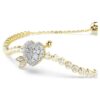 Bracciale Idyllia con tagli misti, cuore con freccia, bianco, placcato oro Bracciale Idyllia con tagli misti, cuore con freccia, bianco, placcato oro