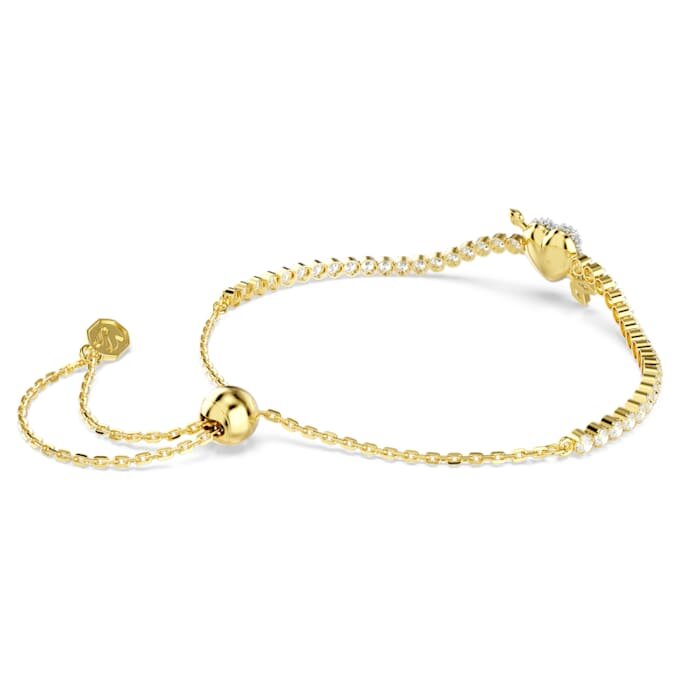 Bracciale Idyllia con tagli misti, cuore con freccia, bianco, placcato oro Bracciale Idyllia con tagli misti, cuore con freccia, bianco, placcato oro