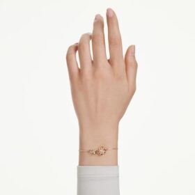 Bracciale Idyllia con tagli misti, fiore, multicolore, placcato oro