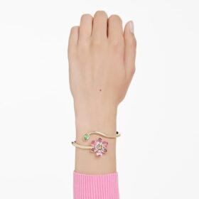 Bracciale Idyllia con tagli misti, fiore, multicolore, placcato oro