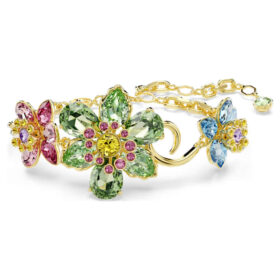 Bracciale Idyllia con tagli misti, fiore, multicolore, placcato oro
