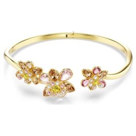 Bracciale Idyllia con tagli misti, fiore, multicolore, placcato oro