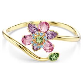 Bracciale Idyllia con tagli misti, fiore, multicolore, placcato oro