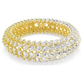 Bracciale Idyllia con taglio ovale, bianco, placcato oro