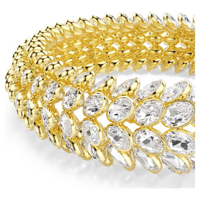 Bracciale Idyllia con taglio ovale, bianco, placcato oro Bracciale Idyllia con taglio ovale, bianco, placcato oro