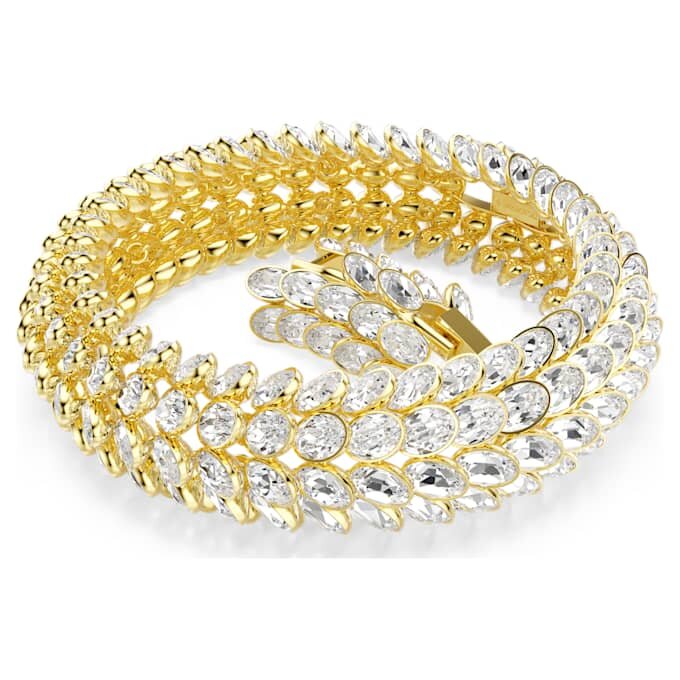 Bracciale Idyllia con taglio ovale, bianco, placcato oro Bracciale Idyllia con taglio ovale, bianco, placcato oro
