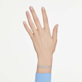 Bracciale Imber con cristalli rotondi misti, blu, placcato in rodio