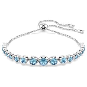Bracciale Imber con cristalli rotondi misti, blu, placcato in rodio