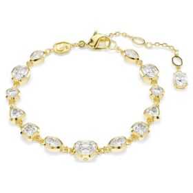 Bracciale Imber con tagli misti, bianco, placcato oro