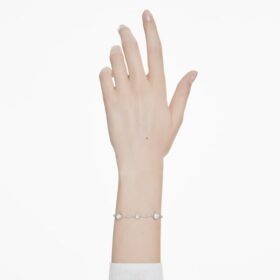 Bracciale Imber con taglio rotondo, bianco, placcato in rodio