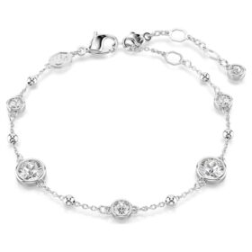 Bracciale Imber con taglio rotondo, bianco, placcato in rodio