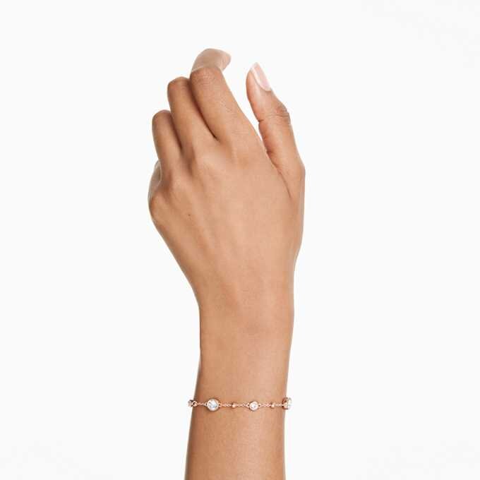 Bracciale Imber con taglio rotondo, bianco, placcato oro rosa Bracciale Imber con taglio rotondo, bianco, placcato oro rosa