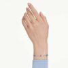 Bracciale Imber con taglio rotondo, blu, placcato in rodio