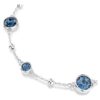 Bracciale Imber con taglio rotondo, blu, placcato in rodio