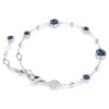 Bracciale Imber con taglio rotondo, blu, placcato in rodio