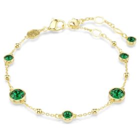 Bracciale Imber con taglio rotondo, verde, placcato oro