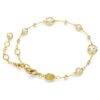 Bracciale Imber, taglio rotondo, design a dispersione, bianco, placcato oro