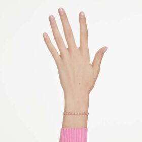 Bracciale Matrix con cristalli taglio a pera, rosa, placcato oro