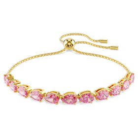 Bracciale Matrix con cristalli taglio a pera, rosa, placcato oro