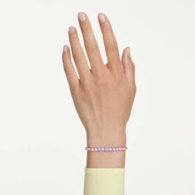 Bracciale Matrix con gradiente di tagli rotondi, multicolore, placcato in rodio