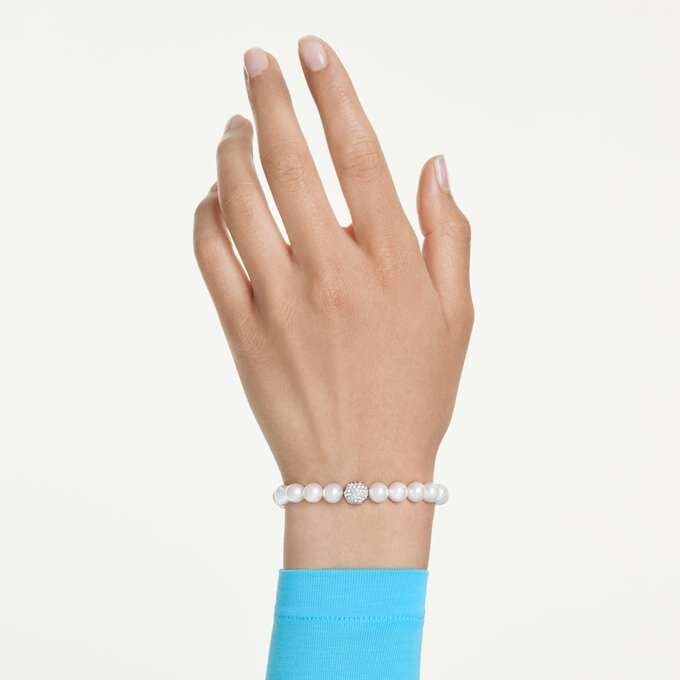 Bracciale Matrix con perle di cristallo, bianco, placcato in rodio Bracciale Matrix con perle di cristallo, bianco, placcato in rodio