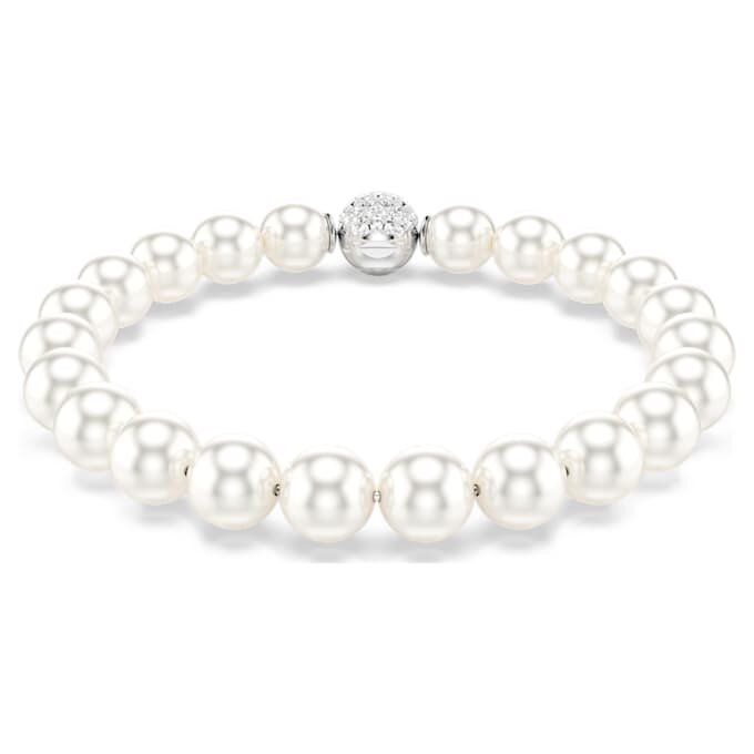 Bracciale Matrix con perle di cristallo, bianco, placcato in rodio Bracciale Matrix con perle di cristallo, bianco, placcato in rodio