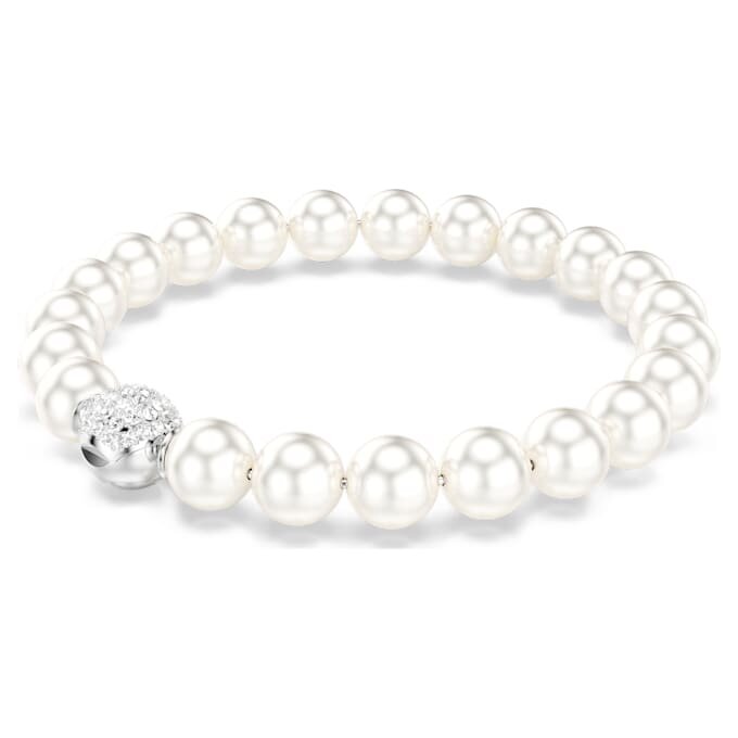 Bracciale Matrix con perle di cristallo, bianco, placcato in rodio Bracciale Matrix con perle di cristallo, bianco, placcato in rodio