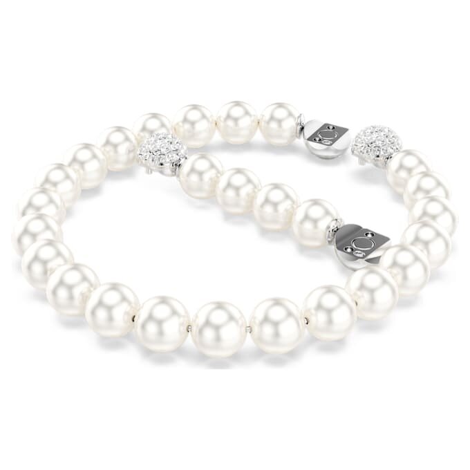 Bracciale Matrix con perle di cristallo, bianco, placcato in rodio Bracciale Matrix con perle di cristallo, bianco, placcato in rodio