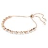 Bracciale Matrix con perle di cristallo, taglio rotondo, bianco, placcato oro rosa Bracciale Matrix con perle di cristallo, taglio rotondo, bianco, placcato oro rosa