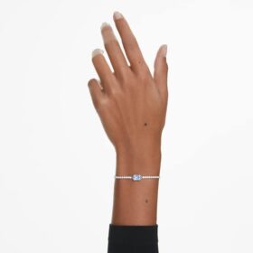 Bracciale Matrix con tagli misti, blu, placcato in rodio