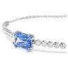 Bracciale Matrix con tagli misti, blu, placcato in rodio