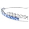 Bracciale Matrix con tagli misti, blu, placcato in rodio